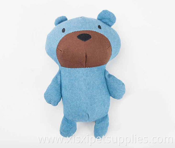 three color bear shape pet plush dog squeaky toy pet products
